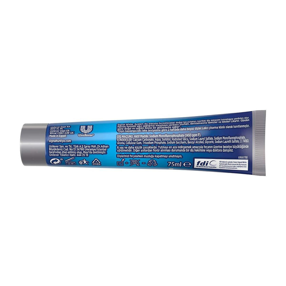 Signal White System Original Whitening Toothpaste - Natural Whitening Ingredients, Gentle on Teeth & Gums - 2.54 fl - view 6