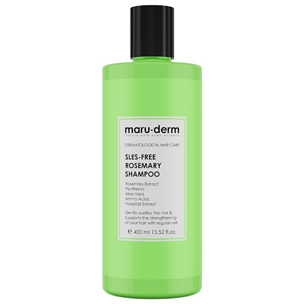 Maruderm Rosemary Shampoo 400ml: SLES & Sulfate-Free Vegan Shampoo for Hair Growth, Shine & Fullness - Natural Shampoo for All Hair Types Maruderm Rosemary Shampoo: Sulfate-Free for Hair Growth & Shine rosemary shampoo, SLES-free shampoo, sulfate-free shampoo, vegan shampoo, hair growth shampoo, natural shampoo, shampoo for all hair types, rosemary extract shampoo, shampoo for shinier hair, shampoo for fuller hair, shampoo, hair care, rosemary, hair growth, sulfate-free, vegan, natural, shinier hair, fuller