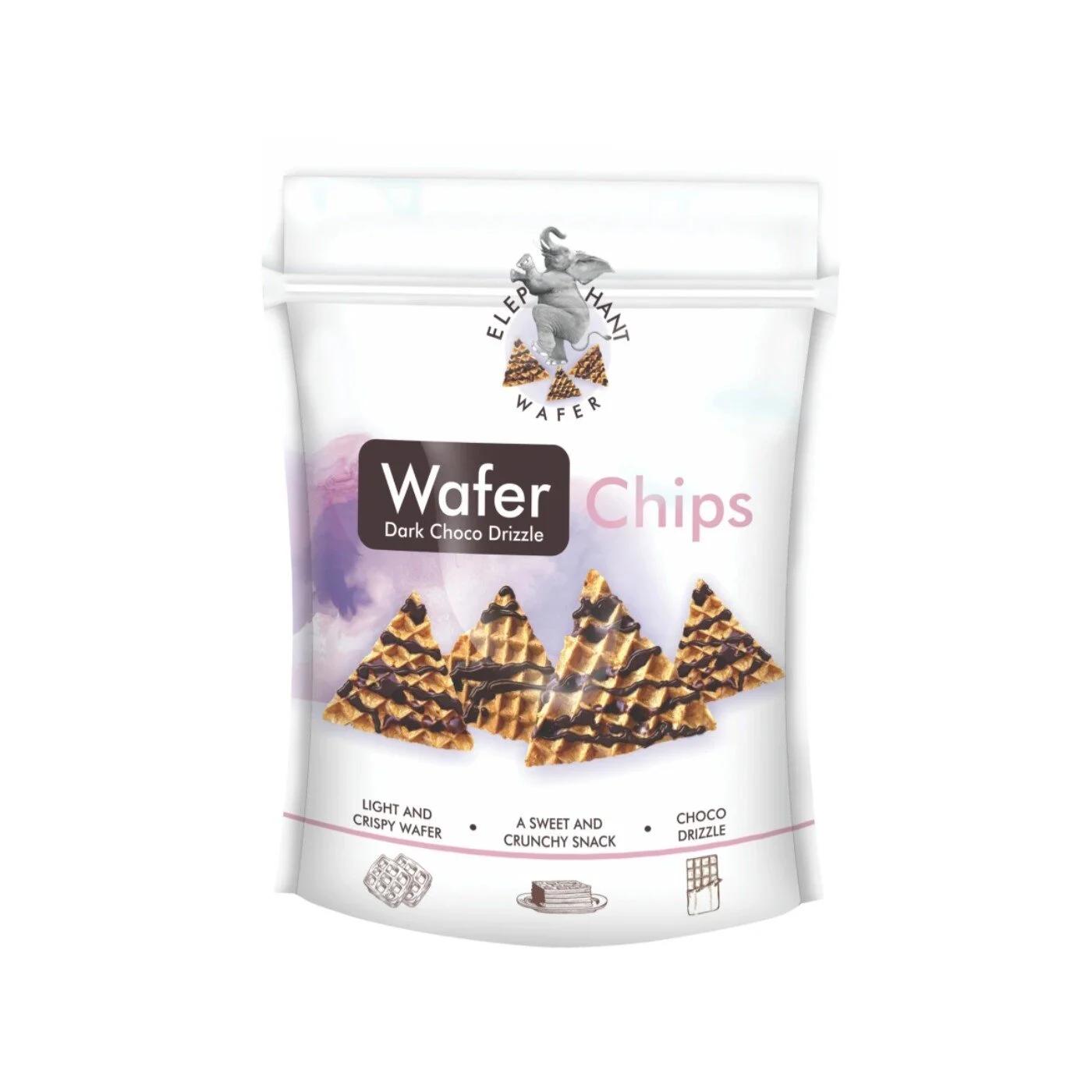 Elephant Cocoa Coated Wafer Chips Crispy Sweet Snack 70g