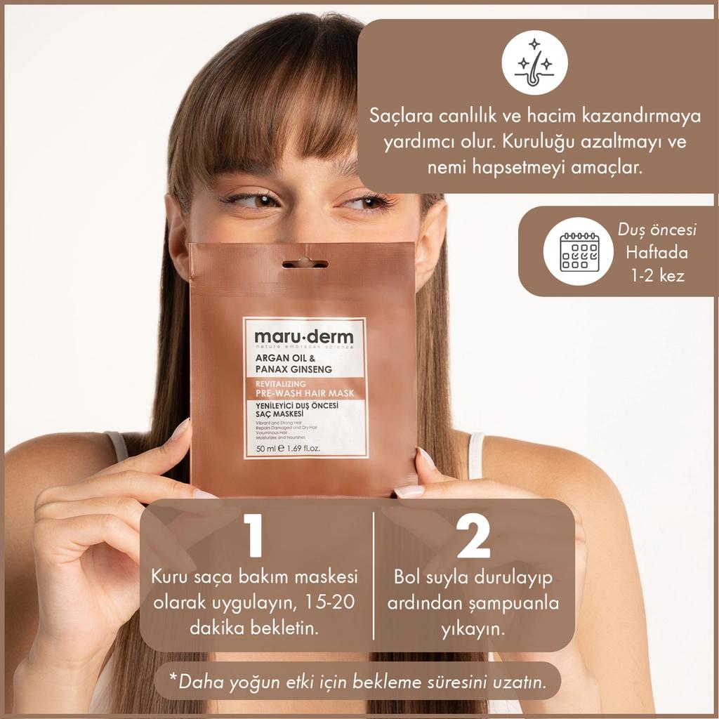 Maruderm Argan Oil &amp; Ginseng Pre-Shower Hair Mask 50ml