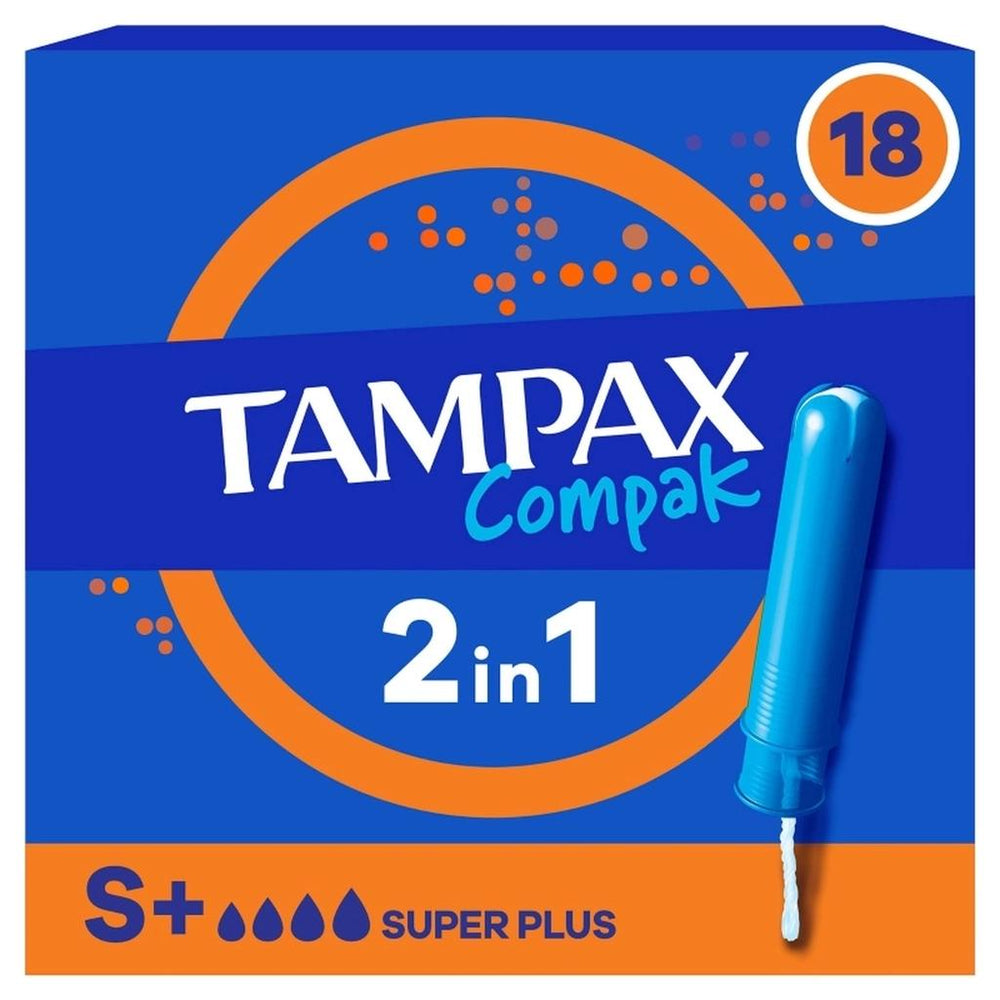 Tampax Compak Super Plus Tampons for Heavy Flow 18 Count