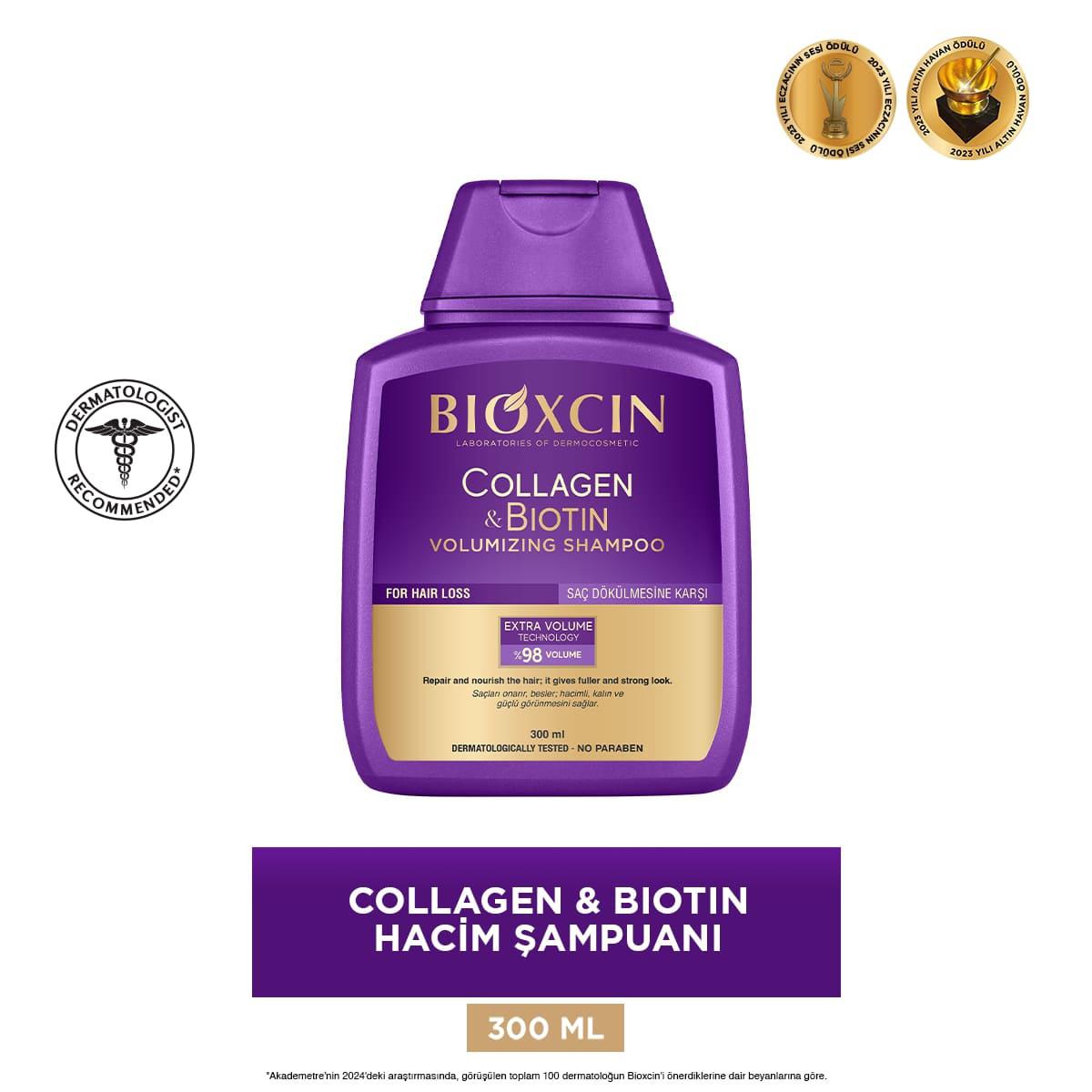 Bioxcin Collagen &amp; Biotin Volume Shampoo - Strengthens &amp; Volumizes Hair, Hypoallergenic, Paraben-Free Bioxcin Collagen &amp; Biotin Shampoo for Volume &amp; Strength Collagen shampoo, Biotin hair care, Volume shampoo, Hypoallergenic hair products, Paraben-free shampoo, Hair volumizer, Hair strengthening shampoo, Dermatologically tested hair care, Natural hair products, Hair loss prevention, Hair growth support, Healthy hair shampoo