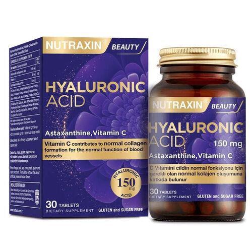 Nutraxin Hyaluronic Acid 30 Tablets - Anti-Aging Dietary Supplement for Skin Health Support - Vitamin & Supplement