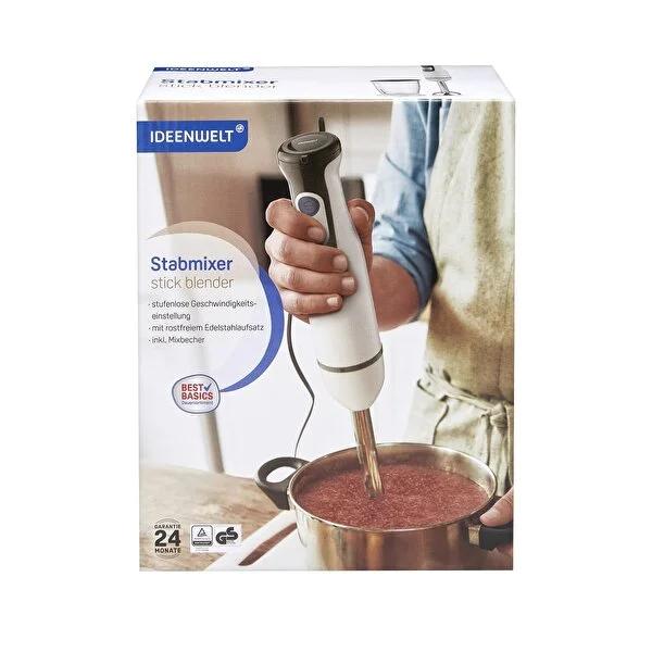 Ideenwelt 600 Watt Hand Blender with Variable Speed Control and Stainless Steel Blade - Powerful Immersion Blender Ideenwelt 600W Hand Blender - Powerful & Versatile hand blender,immersion blender,600 watt blender,stainless steel blender,variable speed blender,kitchen appliances,cooking essentials,blending tools,home cook gadgets,compact kitchen devices