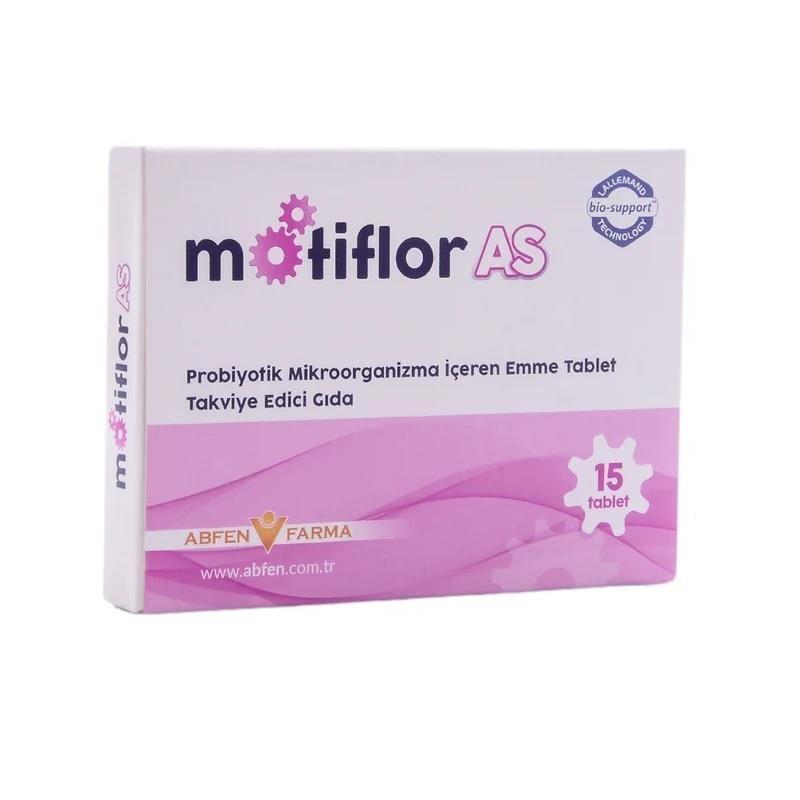 Motiflor AS Probiyotik 15 Emme Tablet - Probiotic Supplement for Digestive Wellness Motiflor AS Probiyotik for Digestive Wellness probiotic supplement, gut health support, chewing tablets, digestive health, probiotic microorganisms, health-conscious individuals, preventive healthcare, dietary supplements, gut health issues, immune system support