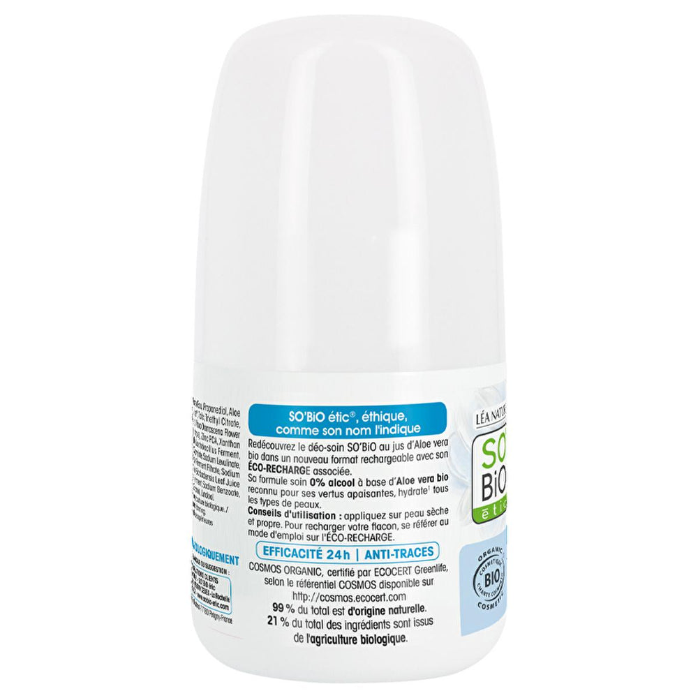 SO'BİO Natural Aloe Vera Deodorant Roll-On for Women - 24 Hour Odor Protection, Organic & Chemical-Free - view 3