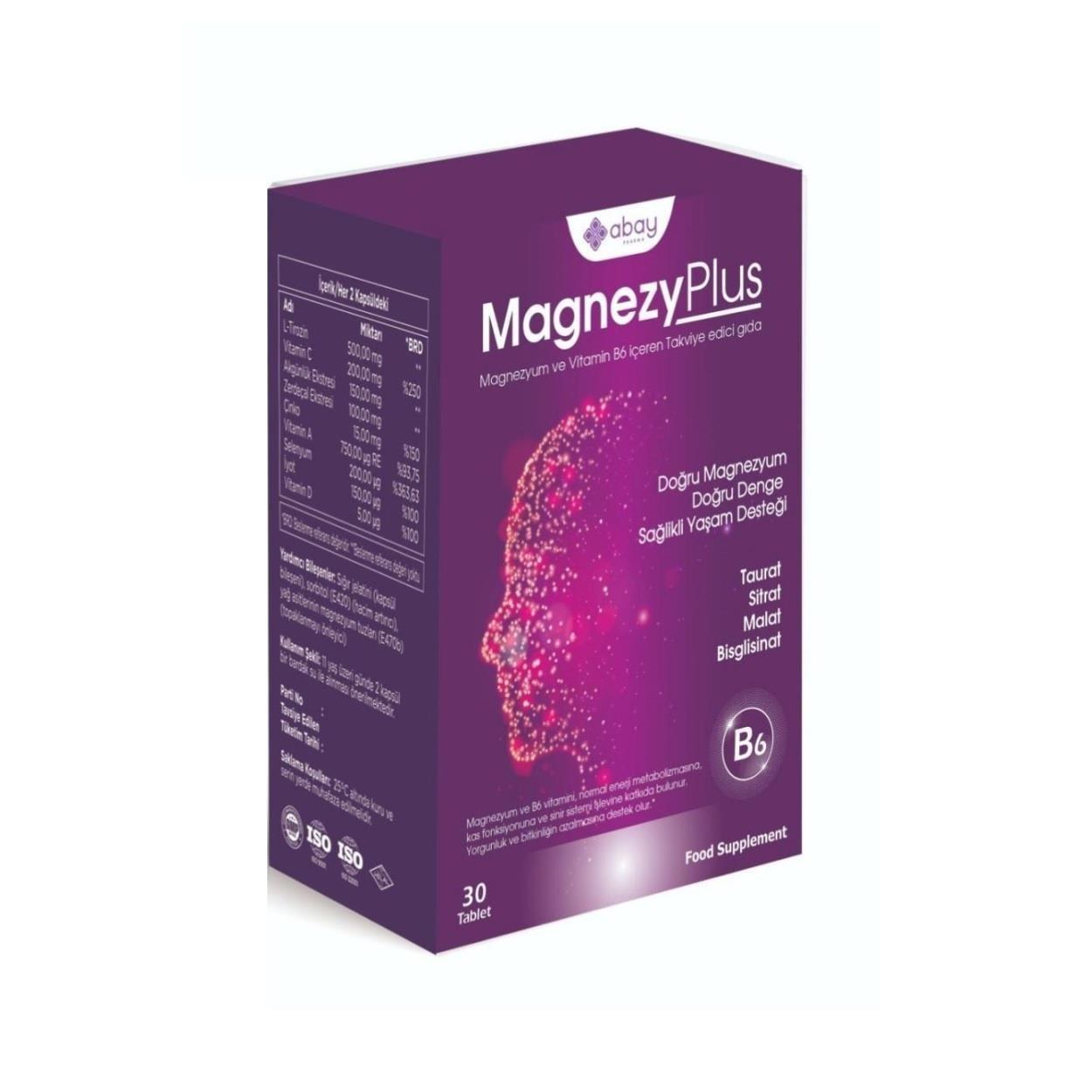 MagnezyPlus Magnesium Supplement for Muscle Support 30 Tablets