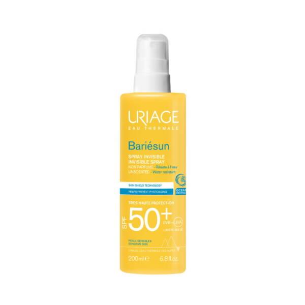 Uriage Sunscreen Spray SPF50+ Unscented - High Protection for Sensitive Skin, Face &amp; Body Uriage Sunscreen Spray SPF50+ - Unscented &amp; Non-Sticky Sunscreen Spray, SPF50+, Unscented Sunscreen, Sensitive Skin Sunscreen, UVA and UVB Protection, Sunscreen for Face and Body, Non-Sticky Sunscreen, Moisturizing Sunscreen, Outdoor Protection, Skin Care, Uriage