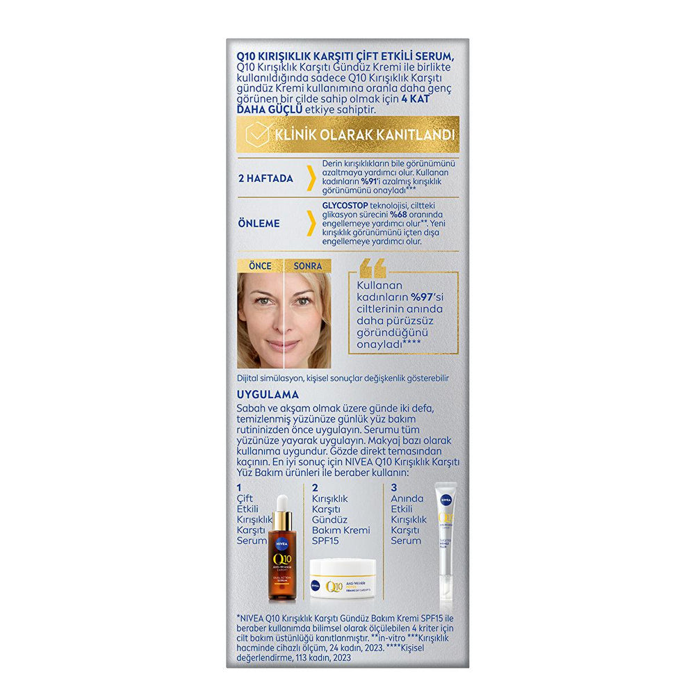 Nivea Anti-Wrinkle Face Serum with Q10 - Anti-Aging Skincare, Reduces Fine Lines & Wrinkles, Suitable for All Skin - view 3
