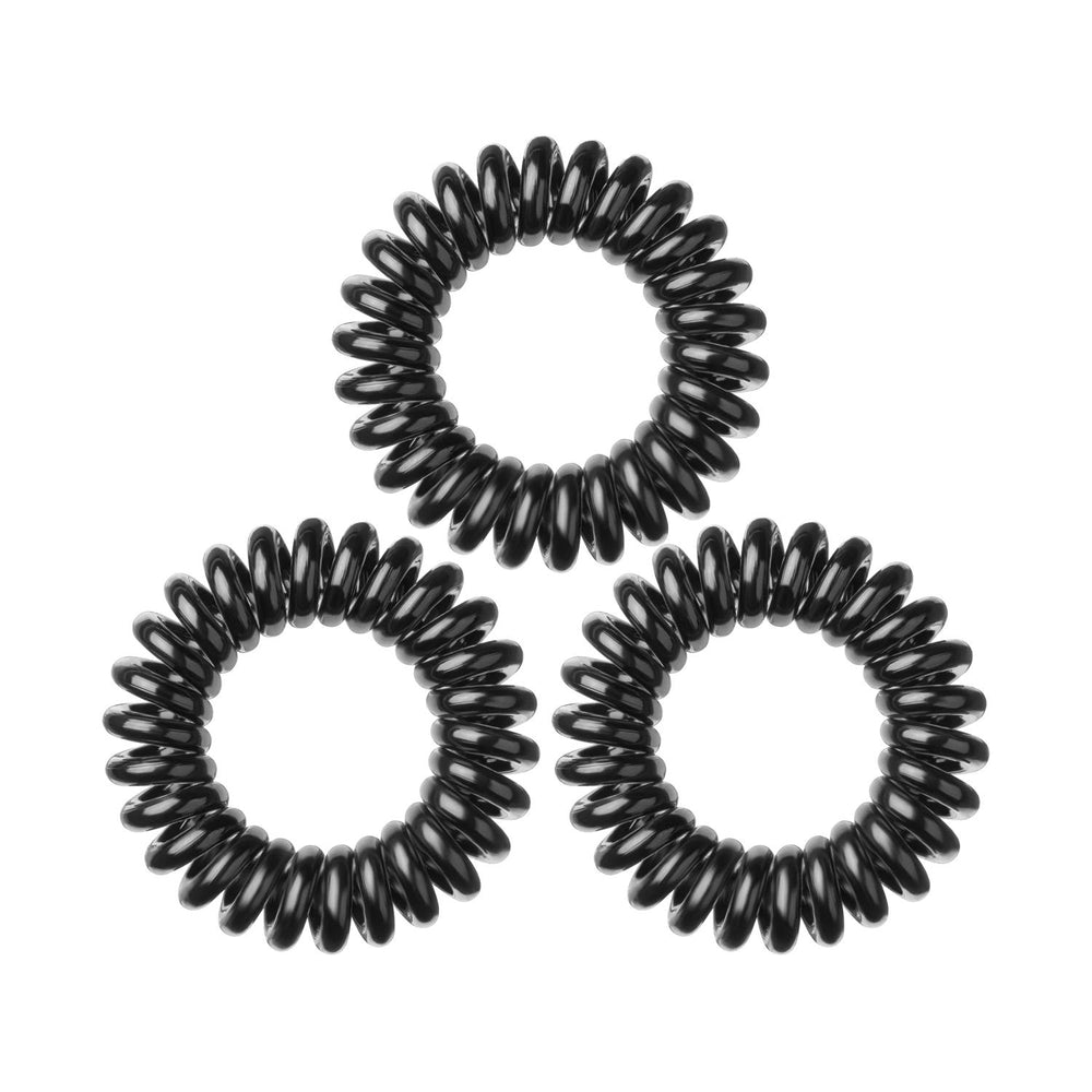 Invisibobble Power True Black Extra Strong Hair Ties - 3 Pack, Strong Hold for Thick Hair - Hair Accessories