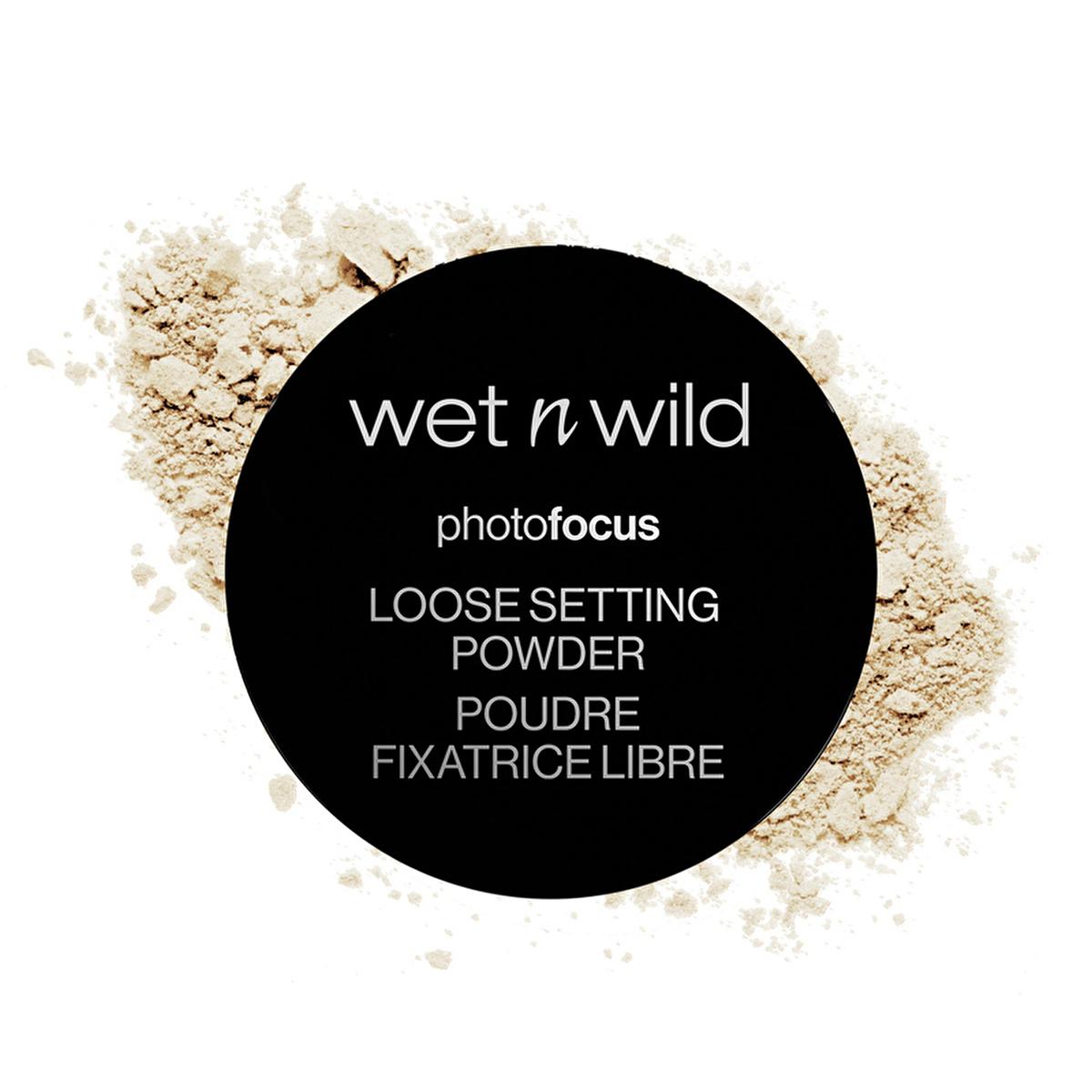 wet n wild photo focus loose setting powder translucent, wet n wild photo focus loose powder in packaging, application of wet n wild setting powder Wet n Wild Photo Focus Loose Setting Powder - Translucent for All Skin Types | 0.7 oz Wet n Wild Photo Focus Loose Setting Powder - Translucent loose-setting-powder, wet-n-wild, translucent-powder, makeup-setting, oil-absorbing, lightweight, baking-powder, cosmetic, photo-focus-powder, ai-generated