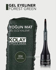 Flormar Gel Eyeliner - High-Pigment, Matte Finish, Coconut Oil Infused - Green, Blue, Brown, Black - view 2