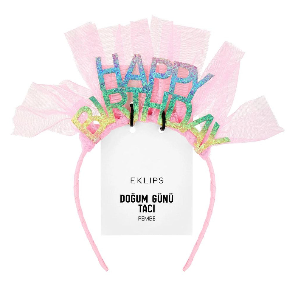 Eklips Pink Happy Birthday Celebration Headband 1 Count