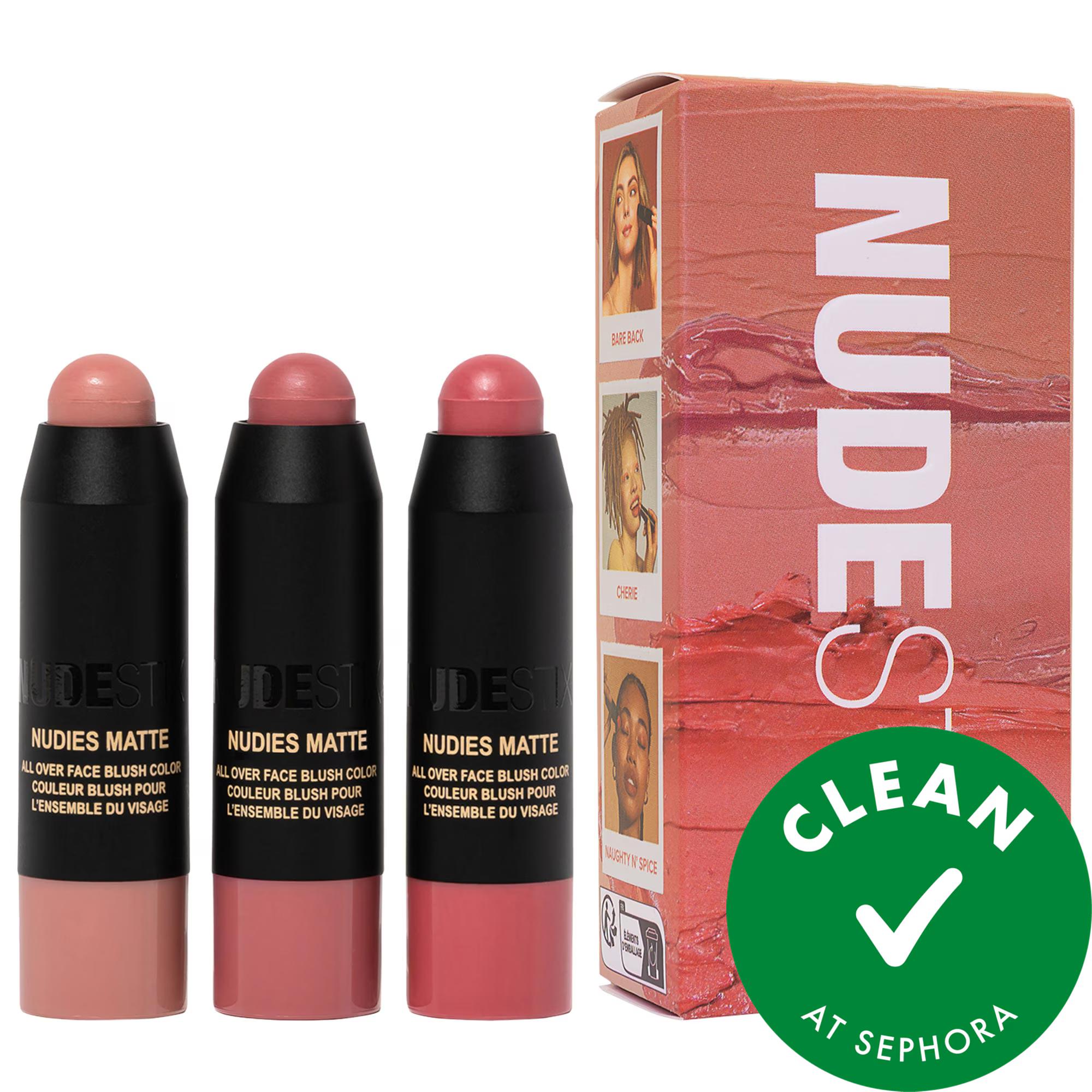 Huda Beauty Mini Pink Nude Blush 3 PC Kit - Vegan, Gluten-Free, Cruelty-Free Makeup Set for Natural to Bold Looks Huda Beauty Mini Pink Nude Blush Kit - Vegan & Cruelty-Free mini blush kit, vegan makeup, gluten-free cosmetics, cruelty-free beauty products, limited-edition makeup kit, multi-purpose blush, natural makeup look, pink blush, nude shades, makeup for cheeks, lips, and eyes, travel-friendly makeup, compact makeup, ethical beauty products, CLEAN at Sephora, Huda Beauty products