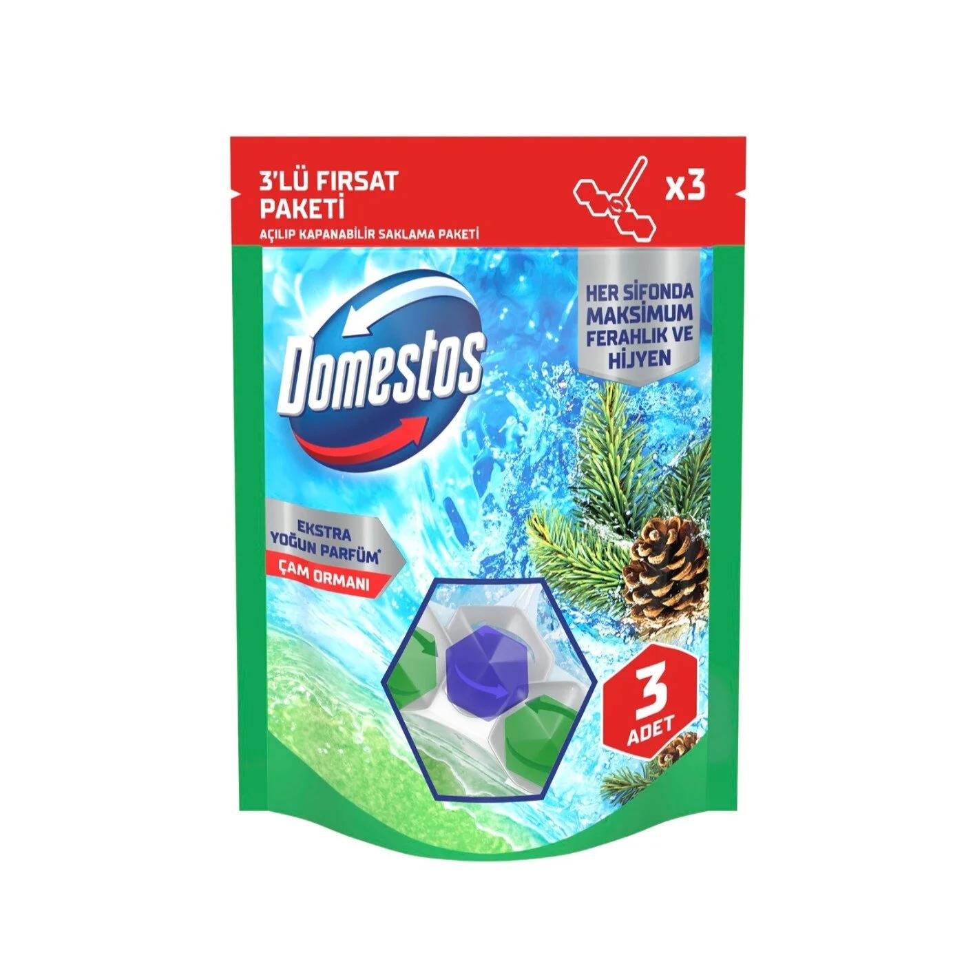Domestos Pine Forest Toilet Block Cleansing 3-Pack
