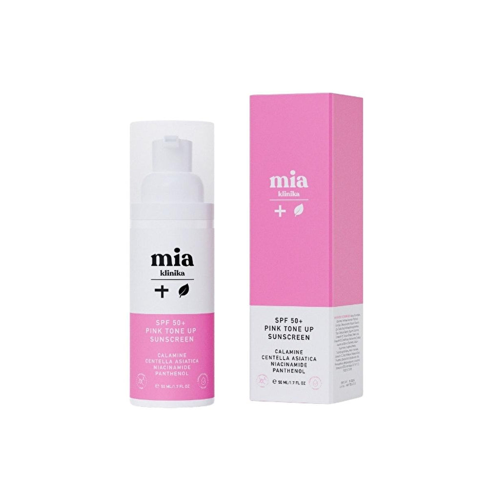 Mia Klinika SPF 50+ Pink Tone Up Sunscreen Cream - Moisturizing, Tone Evening, UV Protection - Sunscreen
