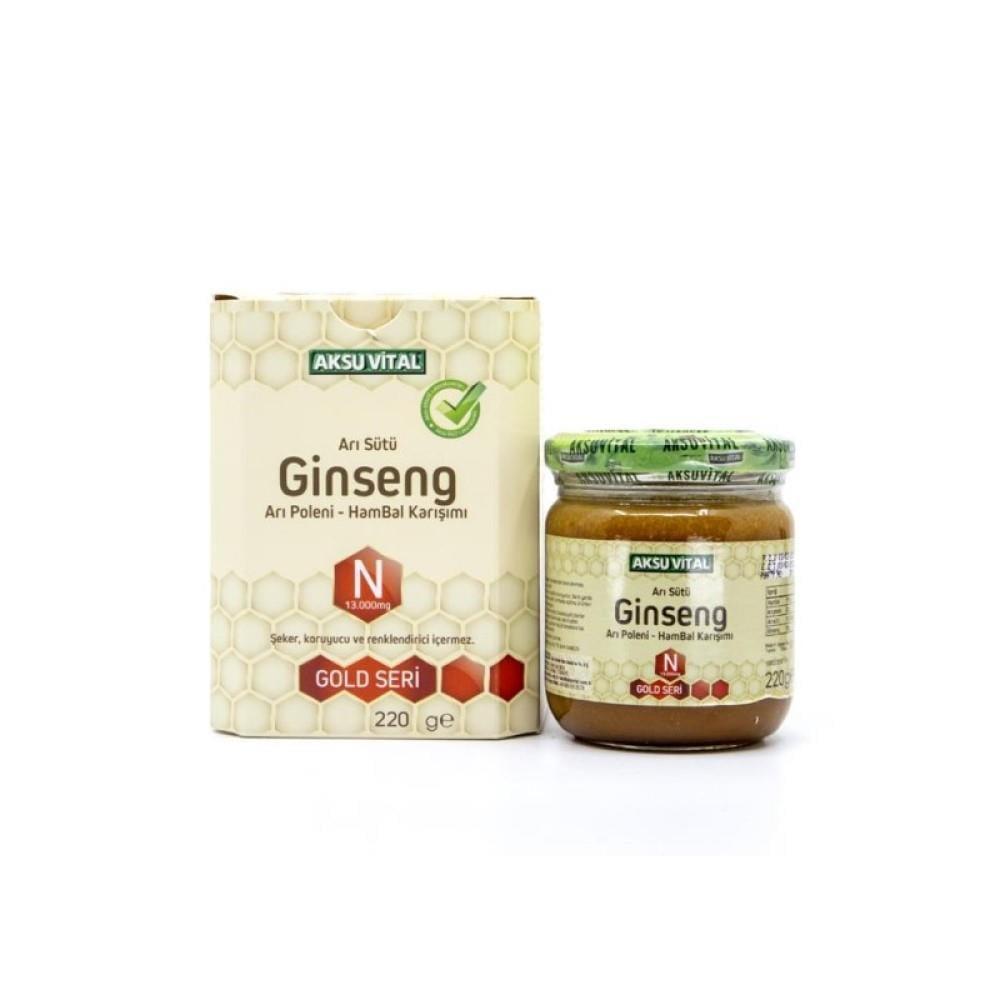 Aksu Vital Ginseng Royal Jelly Mixture Supplement - Natural Energy Booster with Royal Jelly, Ginseng, Raw Honey, and Bee Pollen Aksu Vital Ginseng Royal Jelly Mixture - Natural Energy & Wellness Ginseng supplement, Royal Jelly health product, Natural energy booster, Herbal health mixture, Raw Honey and Bee Pollen supplement, Health supplement, Natural wellness product, Energy boost supplement, Traditional herbal remedy, Royal Jelly benefits, Ginseng benefits, Bee Pollen supplement, Raw Honey supplement, Nat