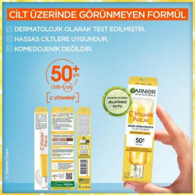 Garnier Vitamin C Face Moistizer with SPF50+ - Daily Face Cream for Sensitive Skin, Vegan Friendly Garnier Vitamin C Moisturizer SPF50+ - Daily Face Cream Vitamin C face moisturizer, SPF50+ daily face cream, Vegan face sunscreen, Sensitive skin friendly moisturizer, Non-greasy face sunscreen, Daily face moisturizer with SPF, Garnier skincare, Face cream for sensitive skin, Antioxidant face cream, Hydrating face moisturizer