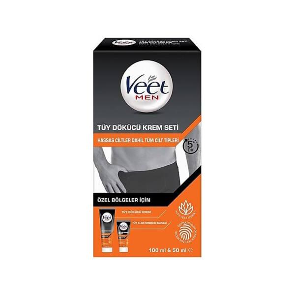 Veet Men Hair Removal Cream Set for Sensitive Skin - Gentle, Effective, and Soothing for Unwanted - Hair Reducing Products