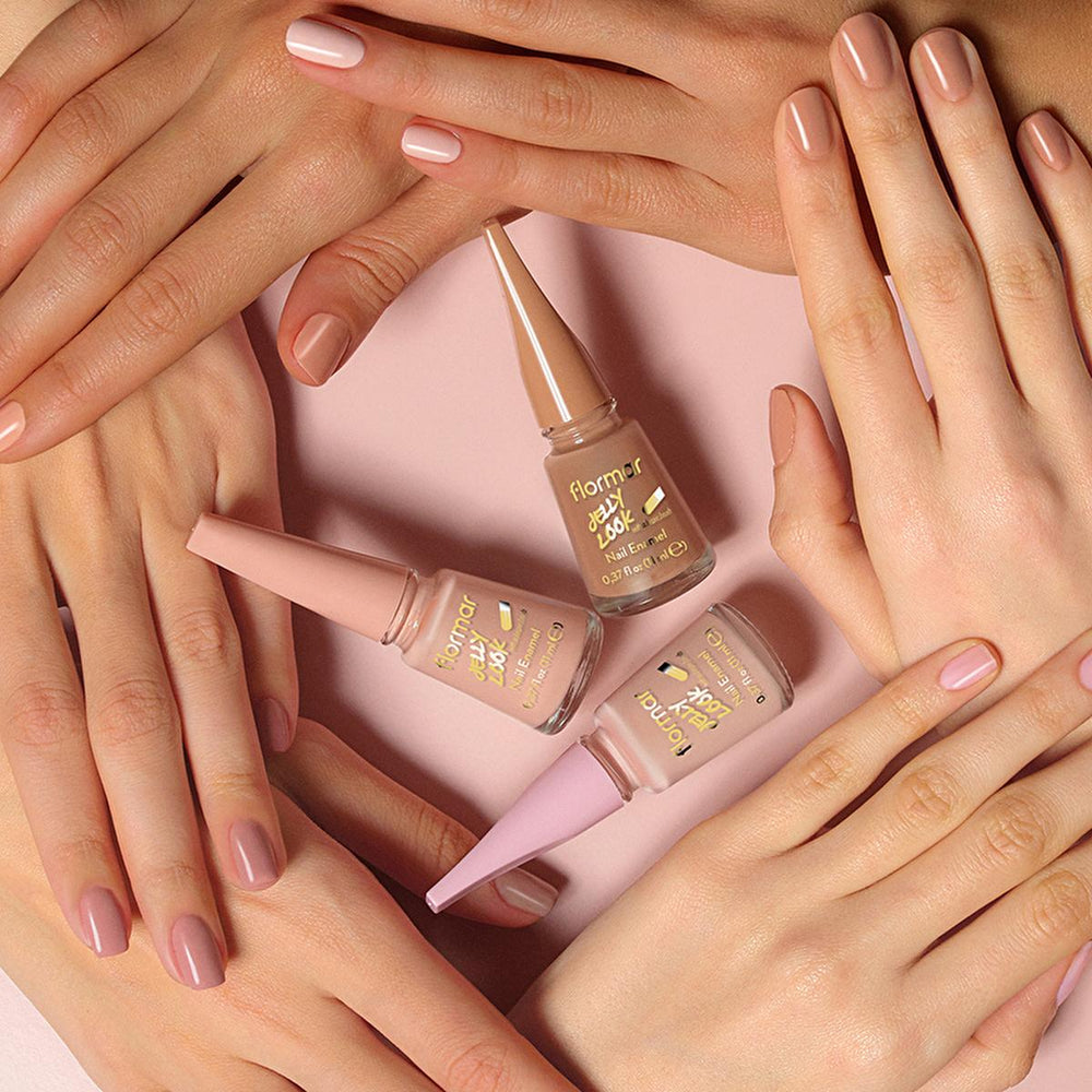 Flormar Jelly Look Nail Polish - High-Pigment, Gel Finish, Long Lasting | JL51 Perfect Selfie - Nail Polish
