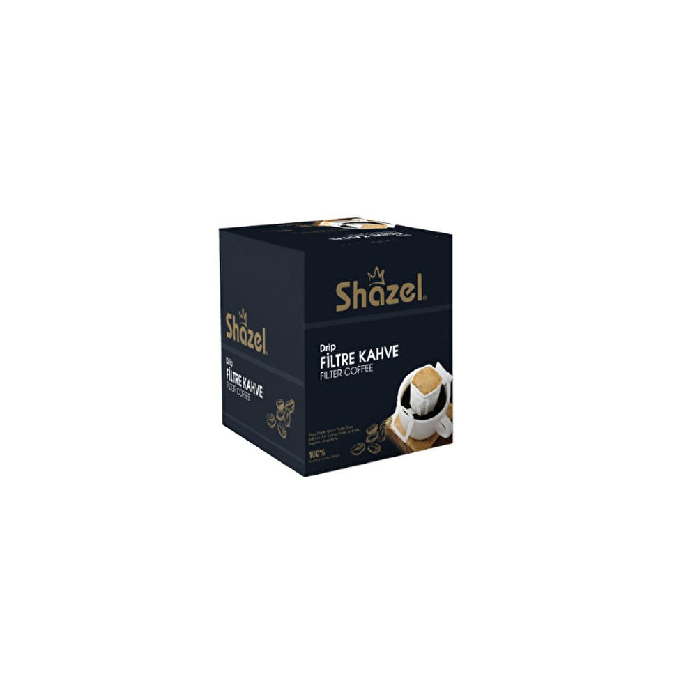 Shazel Arabica Drip Filter Coffee - Classic Blend, 8g x 12 Servings, Ground & Roasted for Rich Flavor - Food & Candy