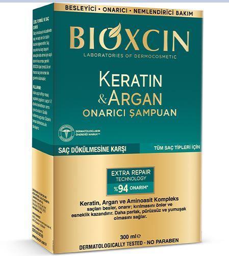 Bioxcin Keratin & Argan Repair Shampoo - Nourishes & Repairs Damaged Hair, 300ml - Shampoo