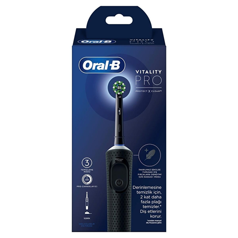Oral-B Vitality Pro Electric Toothbrush - Rechargeable, 3 Modes, Superior Plaque Removal - Toothpaste