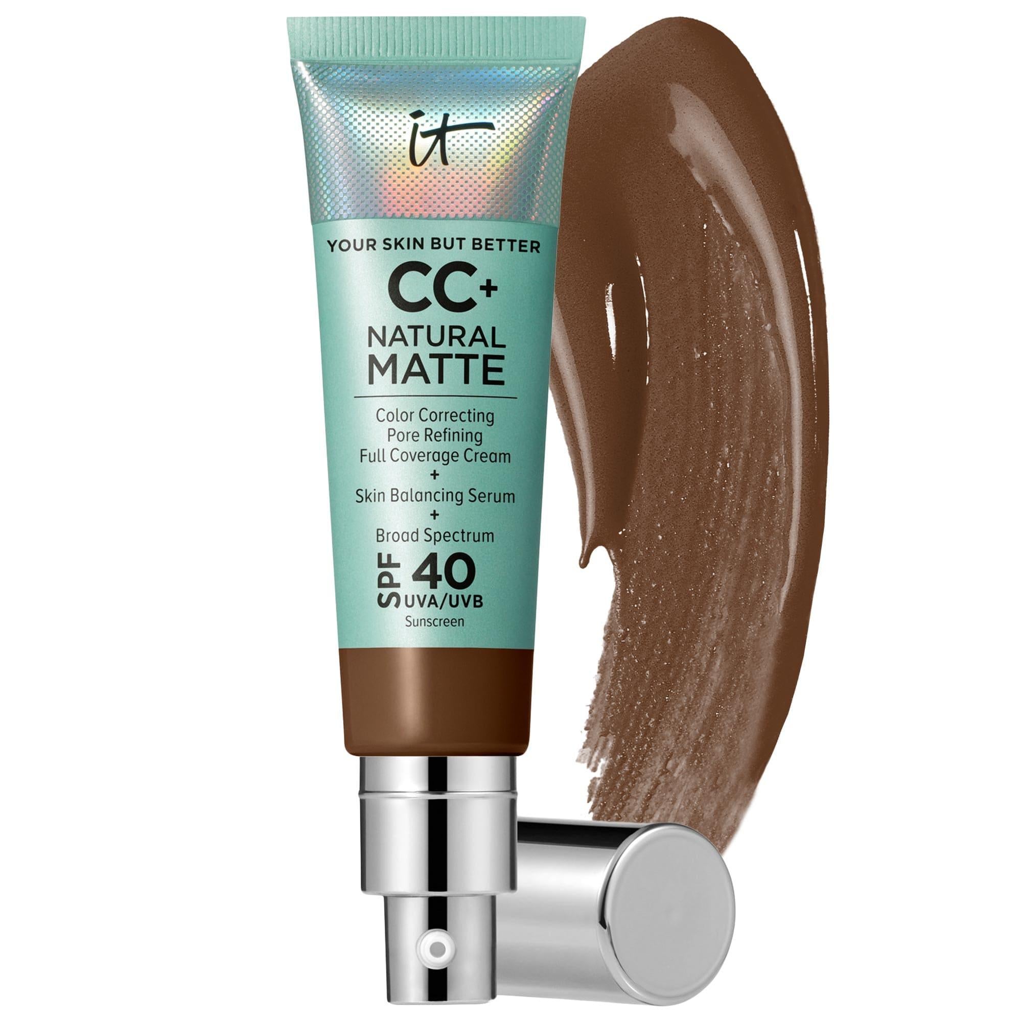 CC+ Cream Natural Matte Foundation with SPF 40 by IT Cosmetics - Full Coverage, Non-Comedogenic, Vegan Makeup CC+ Cream Matte Foundation SPF 40 - Full Coverage, Vegan & Non-Comedogenic matte foundation, SPF 40 sunscreen, non-comedogenic foundation, vegan cosmetics, full-coverage foundation, oily skin solution, long-lasting makeup, hydrating foundation, broad-spectrum sunscreen, cruelty-free makeup, sensitive skin friendly, natural finish makeup, makeup for oily skin, IT Cosmetics