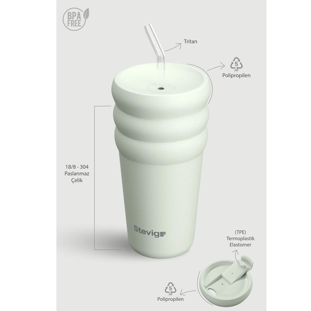 Stevig Bubble Stainless Steel Thermos in Lightest Sky 600ml