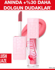 Maybelline New York Lifter Plump Lip Gloss - Blush Blaze, Non-Sticky, Long-Lasting Lip Care - view 2