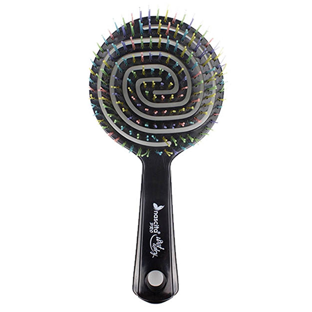 nascita pro 3d oval hair brush black, flexible bristles of nascita hair brush, nascita hair brush for detangling Nascita Pro 3D Oval Hair Brush - Sleek Design for Effortless Styling | Black Nascita Pro Hair Brush - 3D Oval Design | Black hair-brush, nascita, detangling-brush, 3d-design, black-hair-brush, hair-care, gentle-massage, anti-static, wet-and-dry-use, ai-generated