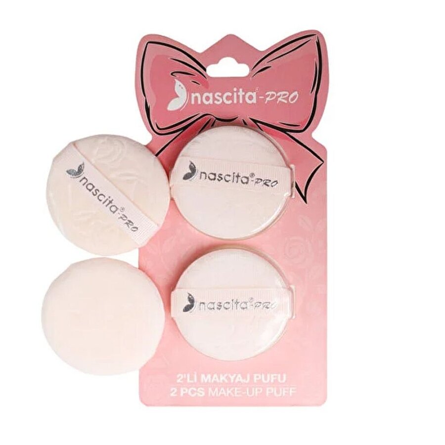 Nascita 2-Piece Velvet Makeup Sponge Set Soft Texture Powder and Foundation Puff