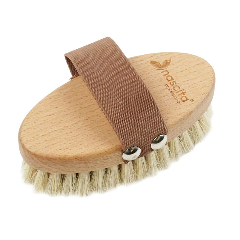 Nascita Natural Horse Hair Body Massage Brush for Smooth Skin