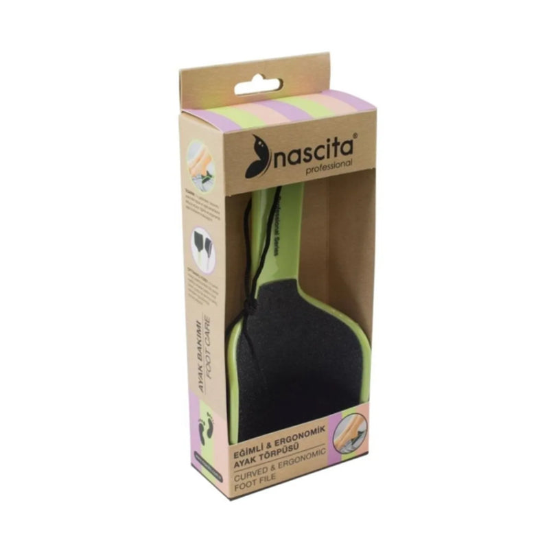 Nascita Curved Foot File for Smooth Heels in Green