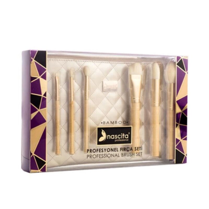 Nascita Bamboo Makeup Brush Set with Travel Bag - 7 Pieces