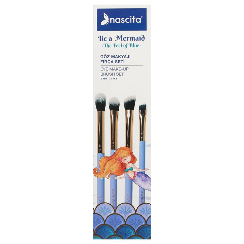 Nascita Be a Mermaid Blue Eye Makeup Brush Set 4 Pieces