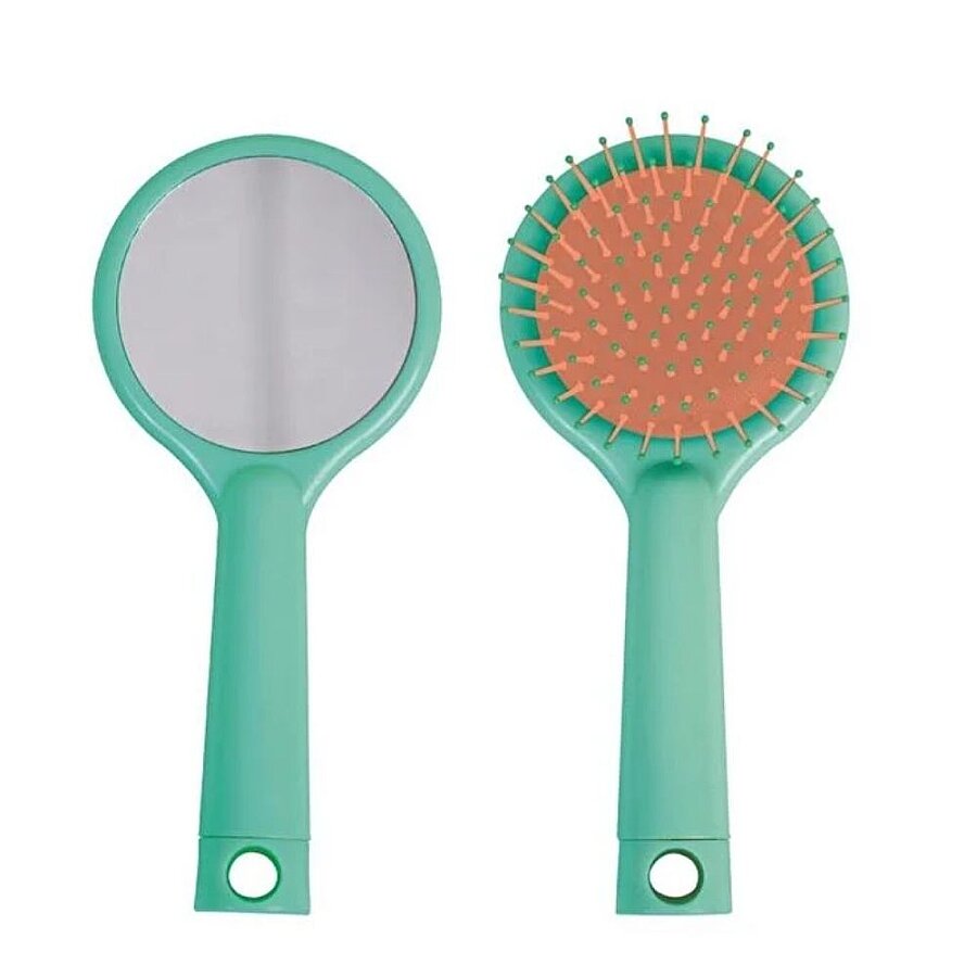 Nascita Bergama Hair Brush with Mirror for Easy Styling Green