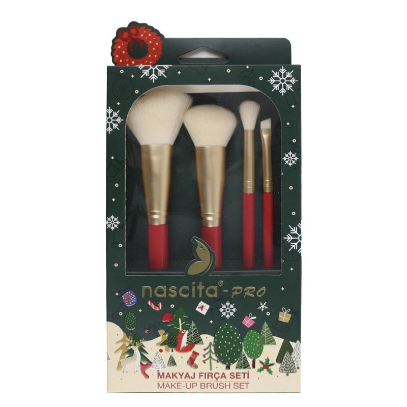 Nascita Christmas Makeup Brush Set 176 with 4 Essential Brushes