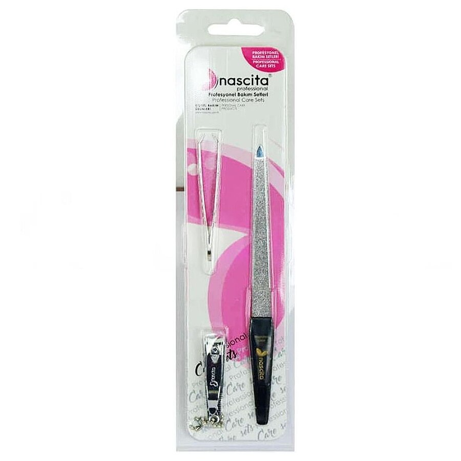 Nascita Professional 3-Piece Grooming Set with Tweezers & File