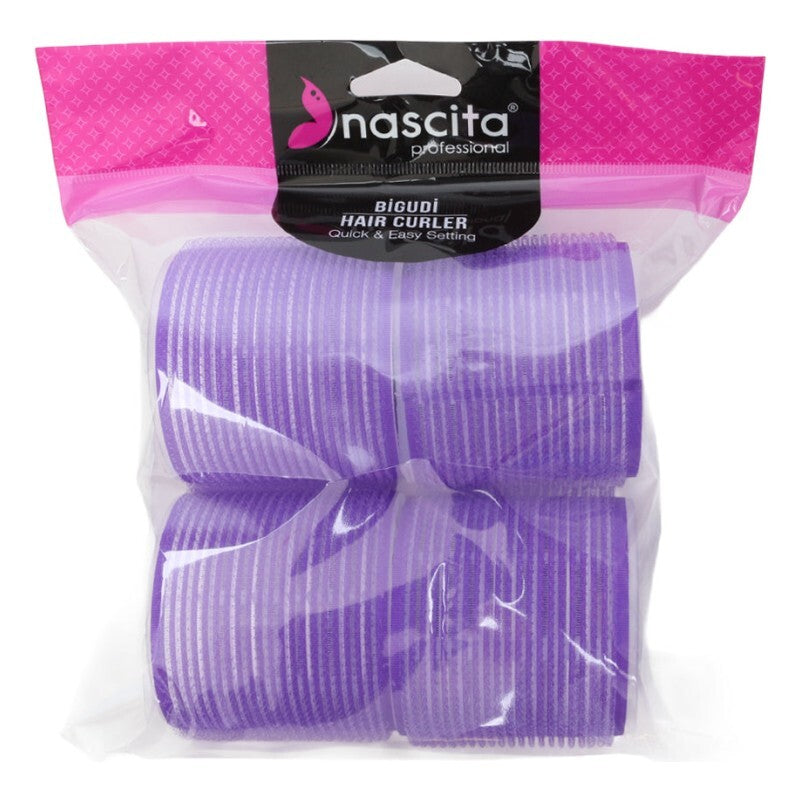 Nascita Purple Self-Grip Hair Rollers for Volume 6cm 4 Pack