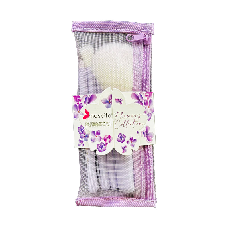 Nascita Flowers Collection 4-Piece Makeup Brush Set Purple