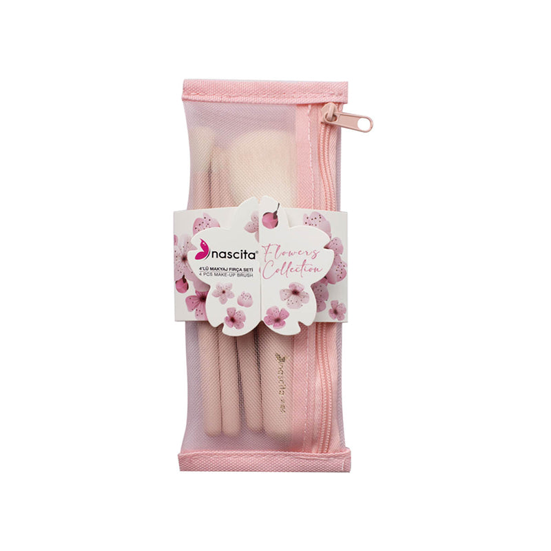 Nascita Flowers Collection 4-Piece Makeup Brush Set Pink