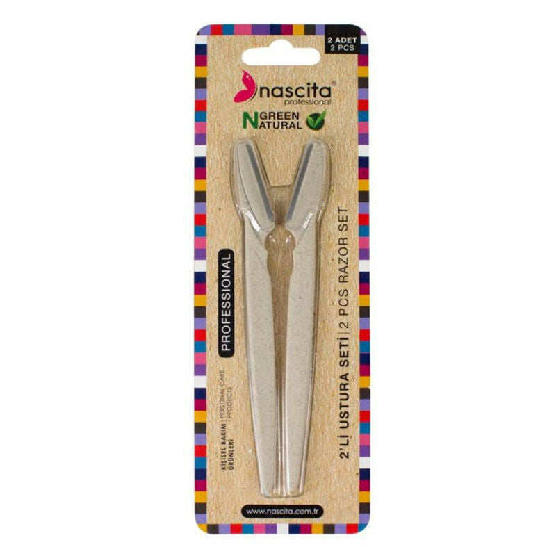 Nascita Green Natural Eyebrow and Facial Razor Set 2-Pack