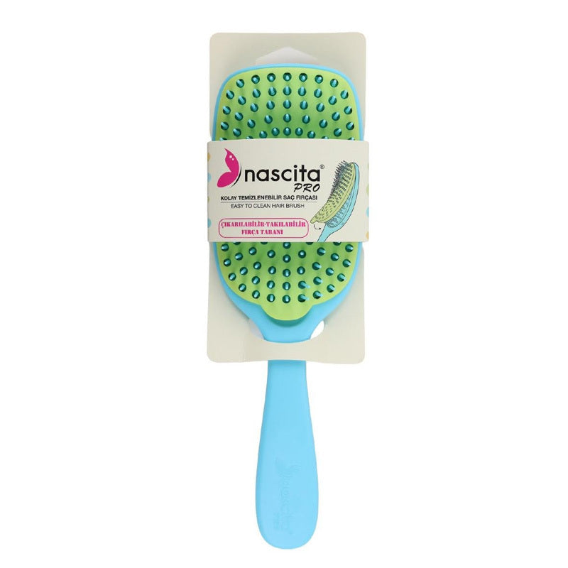 Nascita Easy Clean Hair Brush with Removable Base Blue 68