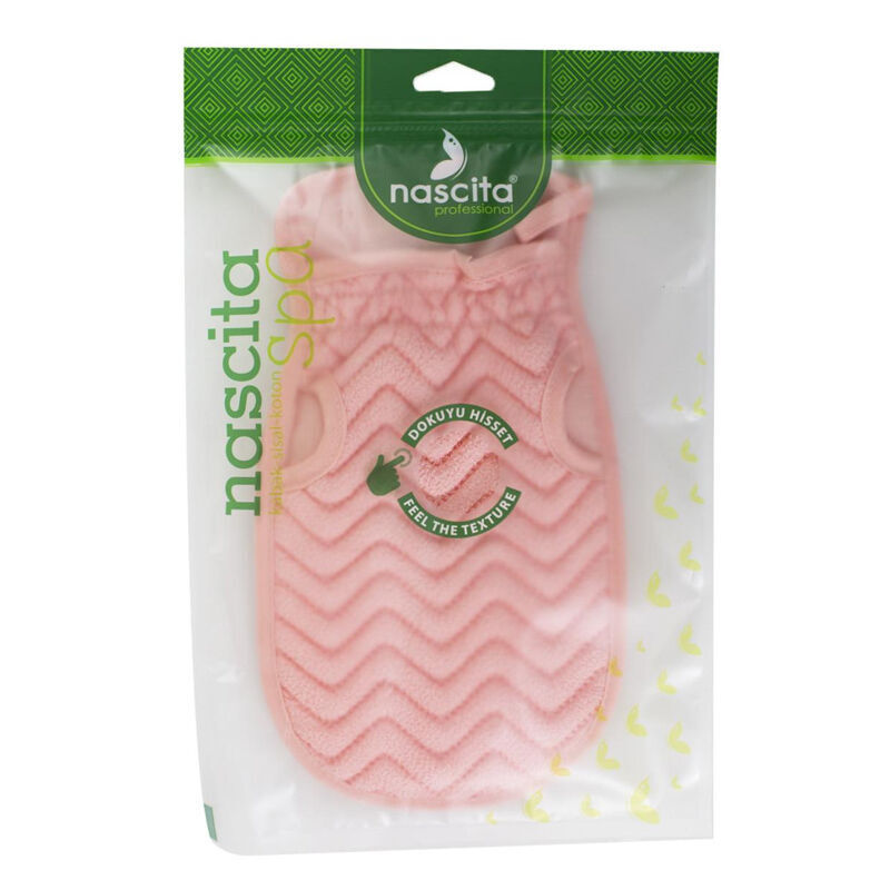 Nascita Pink Cotton Bath Mitt for Gentle Exfoliation