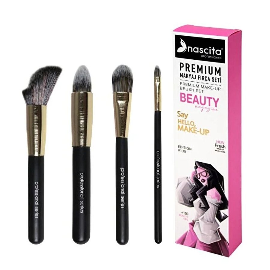 Nascita Pro Premium 4-Piece Blush Concealer Contour Brush Set