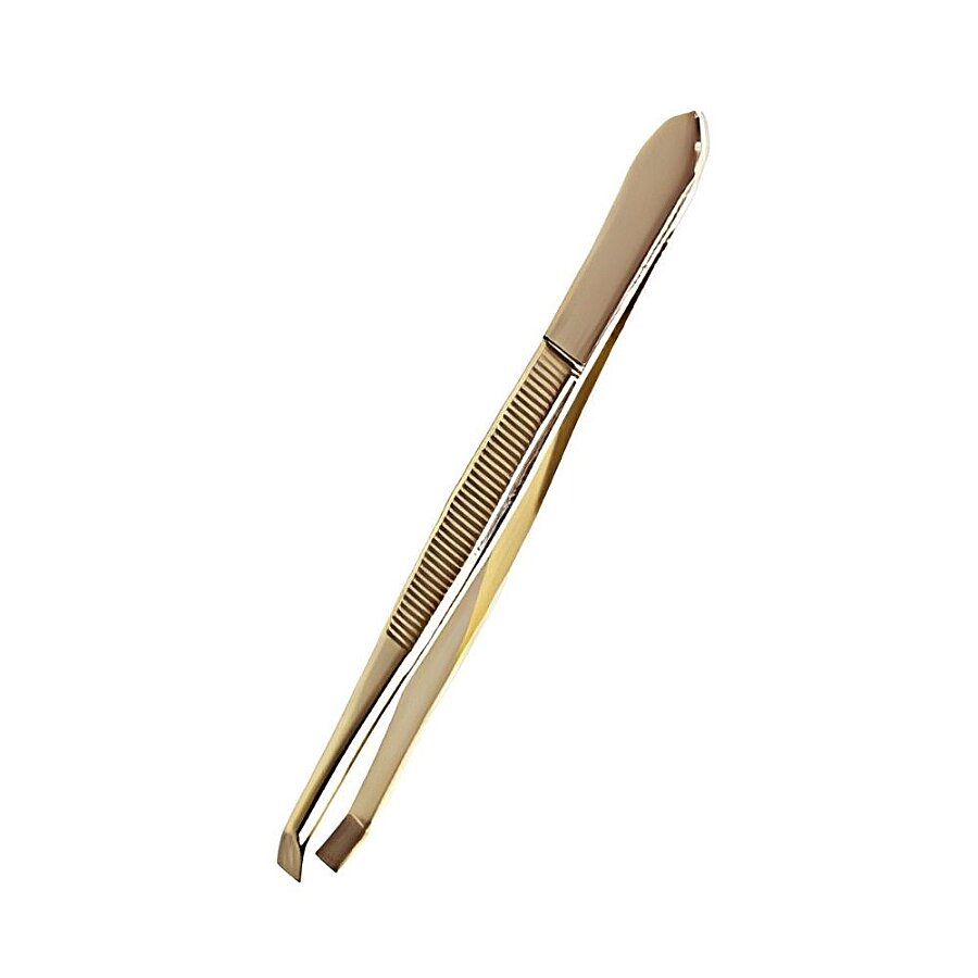 Nascita Professional Gold Slant Tweezers for Precise Hair Removal
