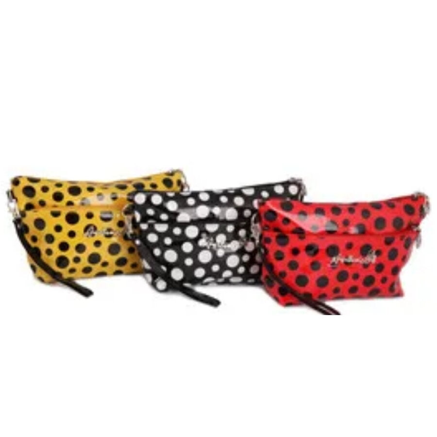 Nascita Polka Dot Makeup Bag - Yellow with Zip Closure and Wrist Strap