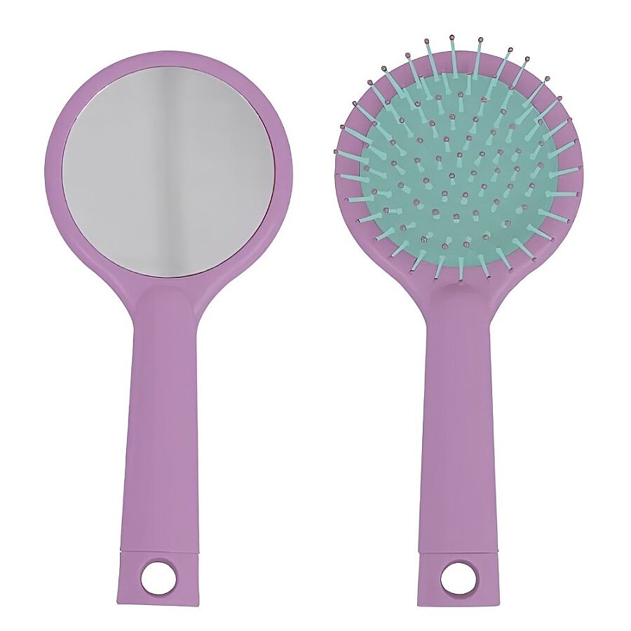 Nascita Hair Brush with Mirror Purple - Detangling Styling Brush