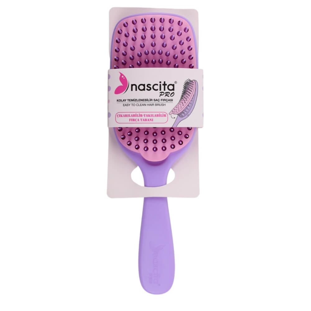 Nascita Easy-Clean Purple Hair Brush for Daily Styling